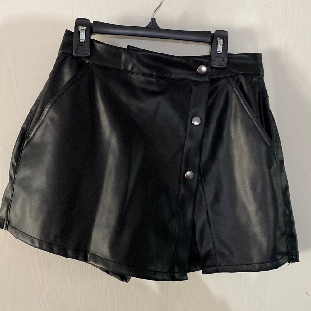 Black Zara leather skort new with tags